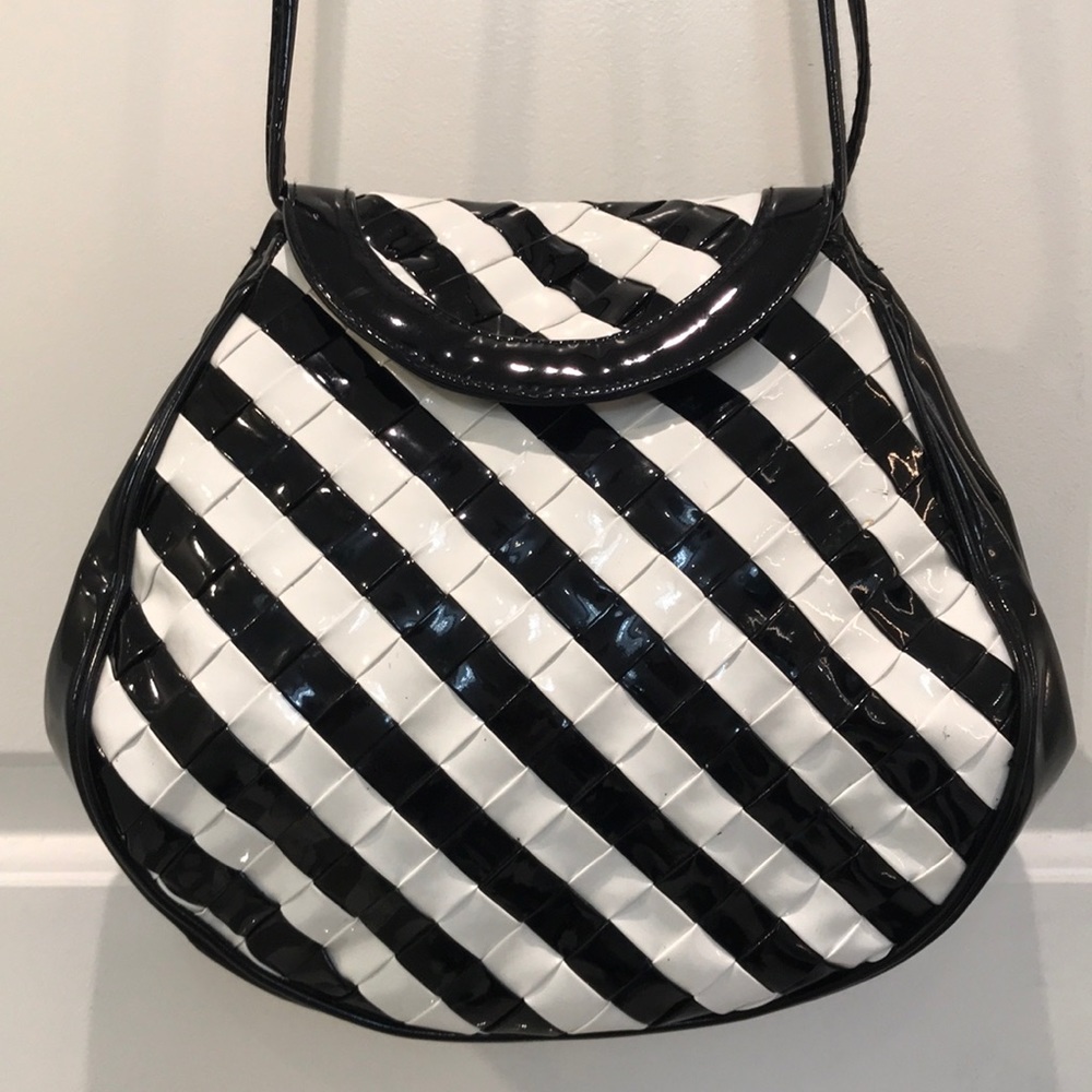 Contromano Black and White Checkered Purse